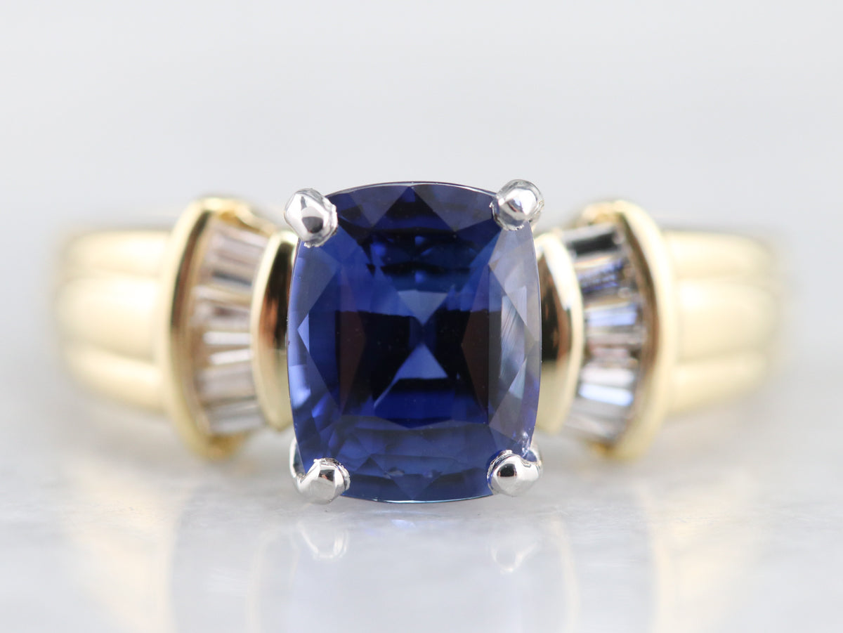 Purple Sapphire and Diamond Ring