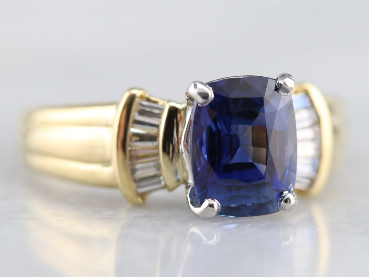 Purple Sapphire and Diamond Ring