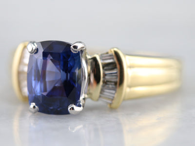 Purple Sapphire and Diamond Ring