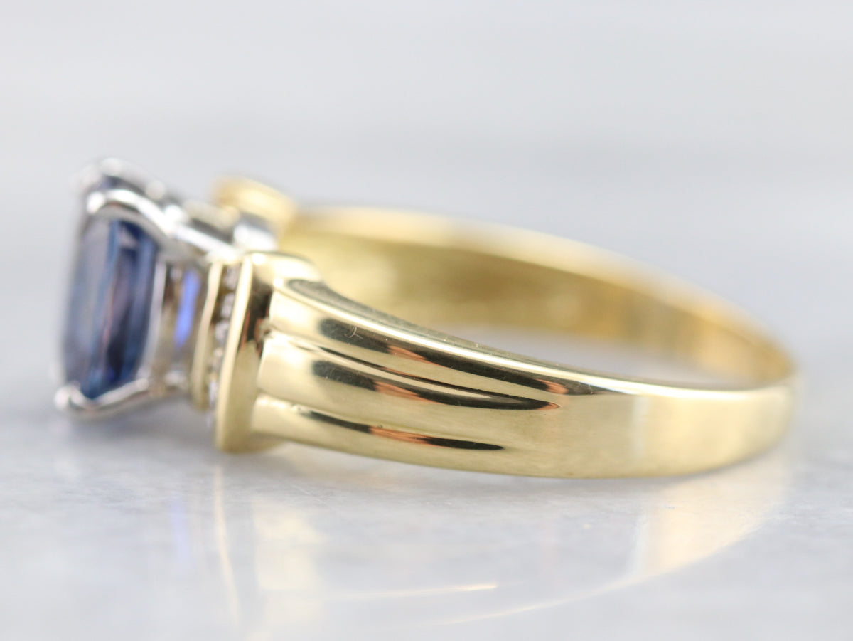 Purple Sapphire and Diamond Ring