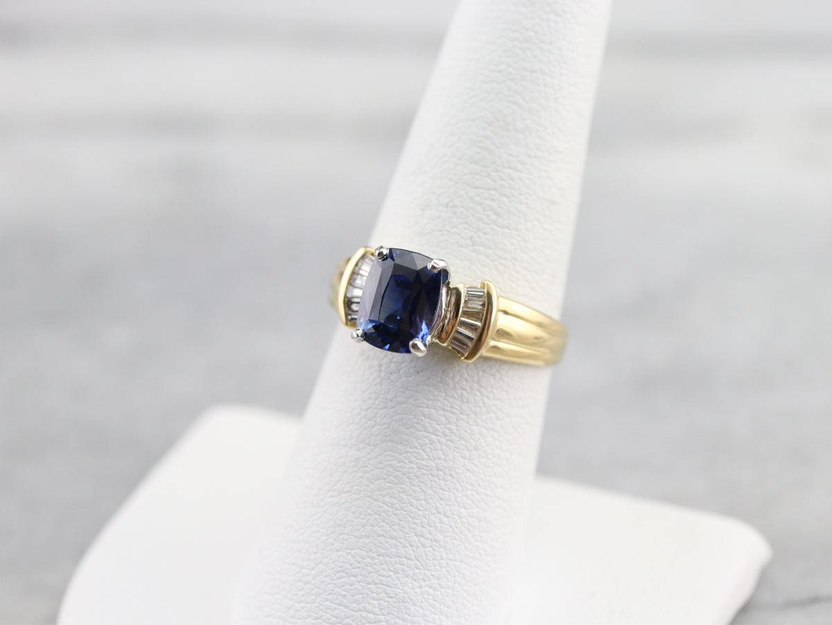 Purple Sapphire and Diamond Ring