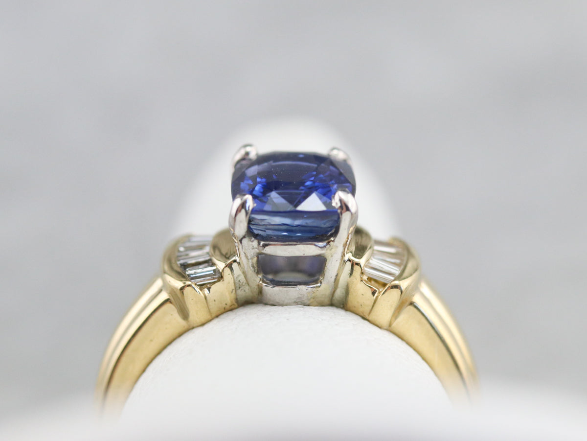 Purple Sapphire and Diamond Ring