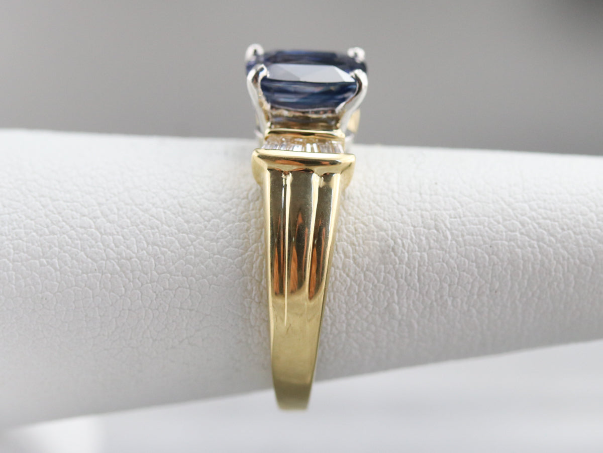 Purple Sapphire and Diamond Ring