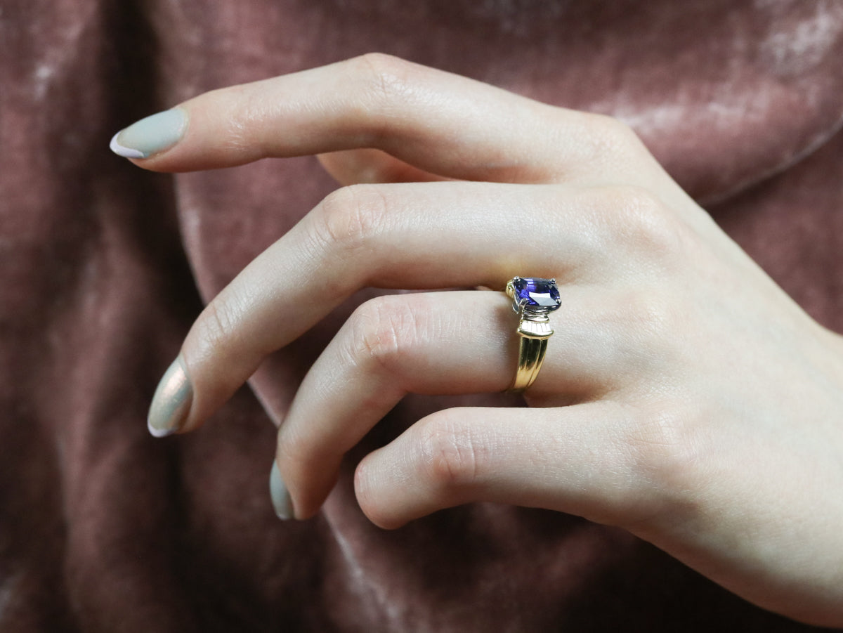 Purple Sapphire and Diamond Ring