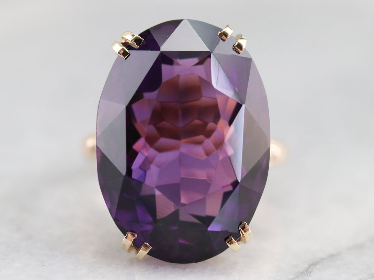 Vintage Gold Amethyst Cocktail Ring
