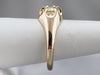 Vintage Diamond Belcher Set Engagement Ring