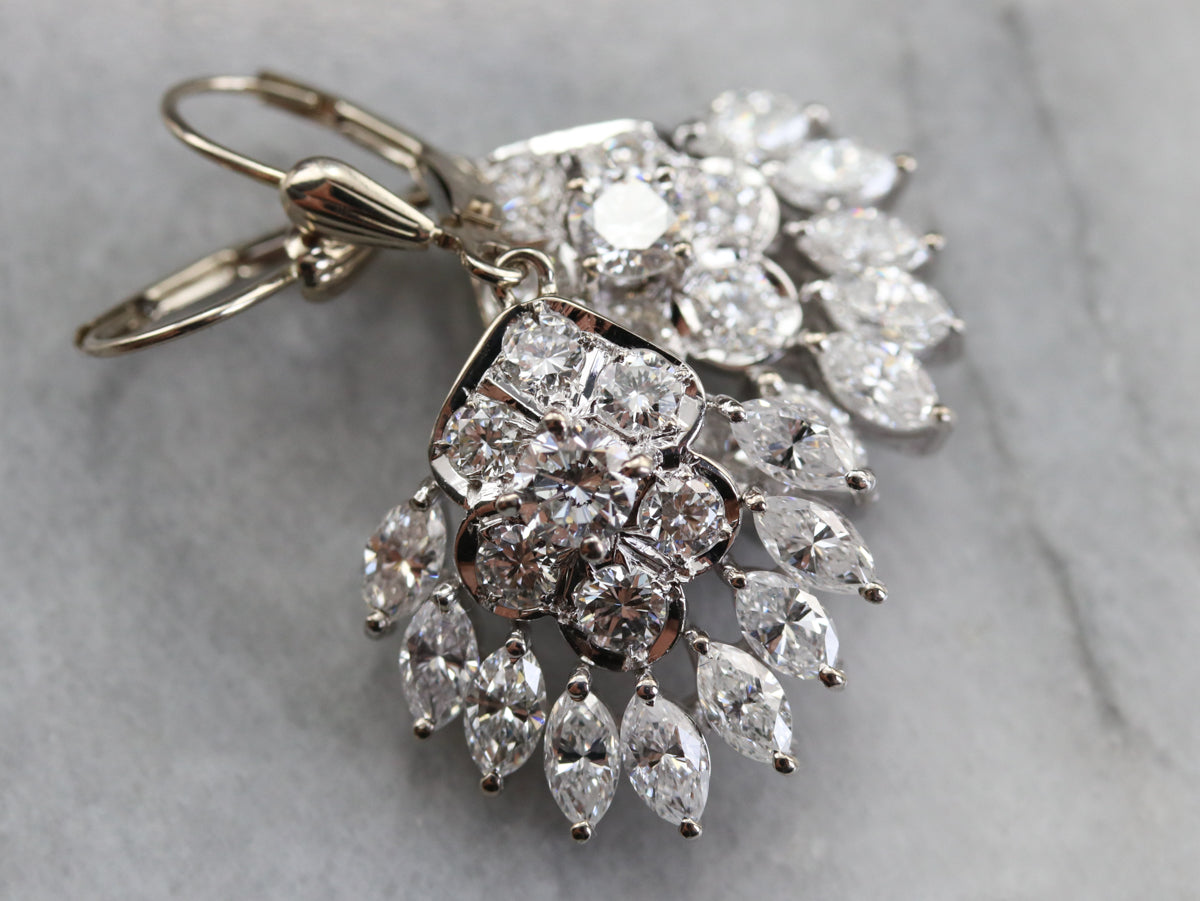 Pendientes Chandler de oro blanco y diamantes