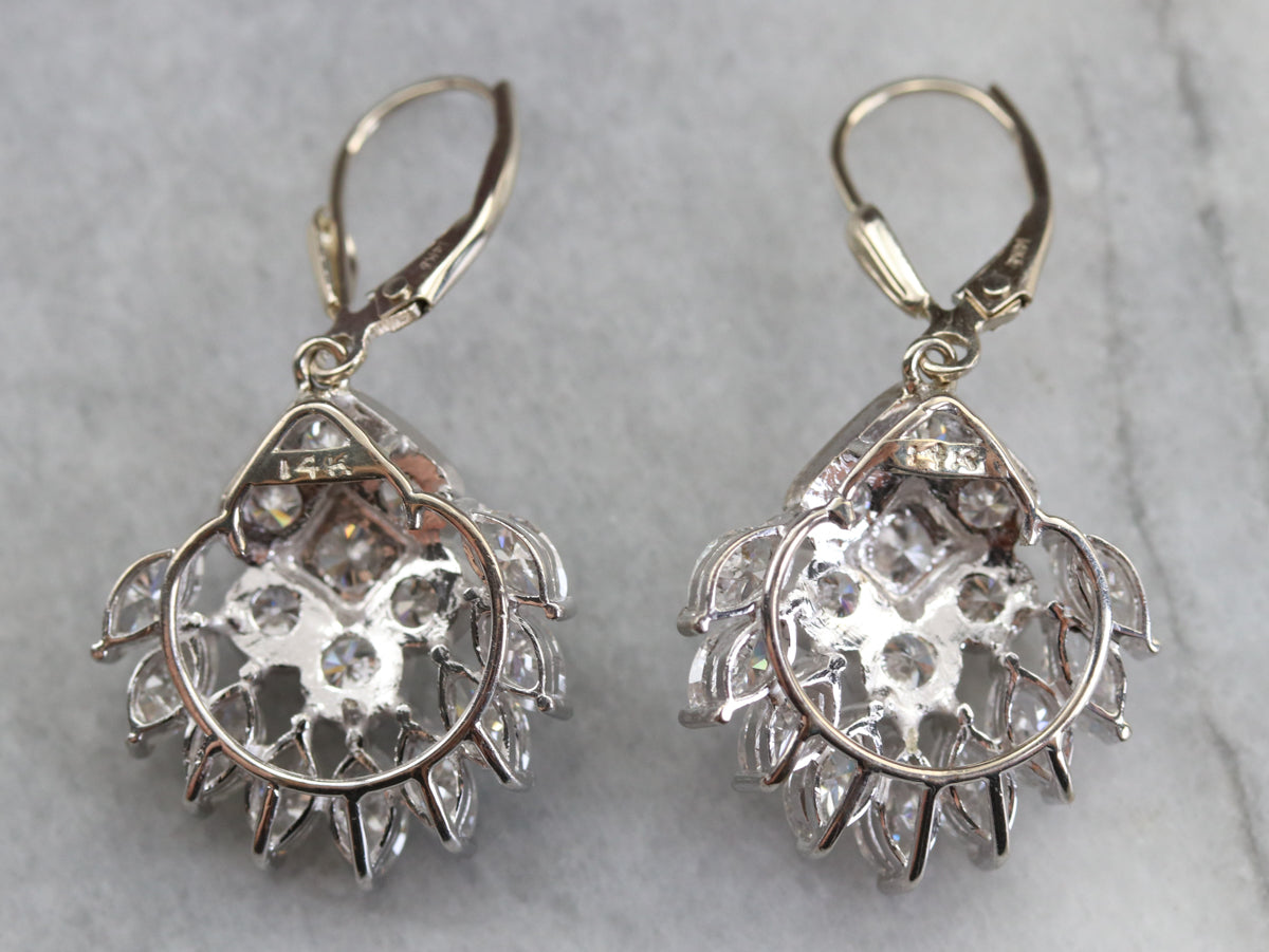 Pendientes Chandler de oro blanco y diamantes