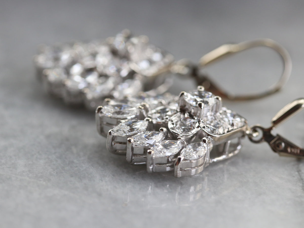 Pendientes Chandler de oro blanco y diamantes
