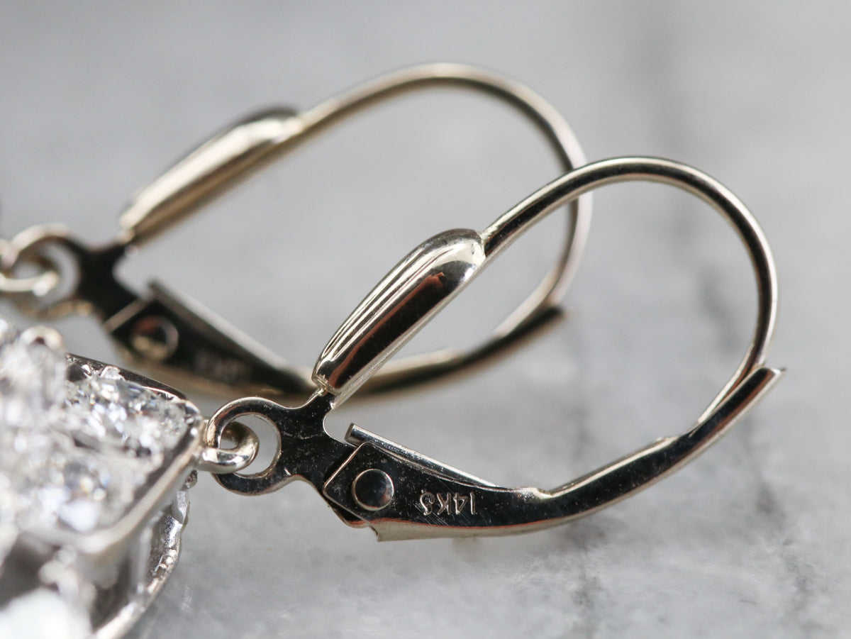 Pendientes Chandler de oro blanco y diamantes