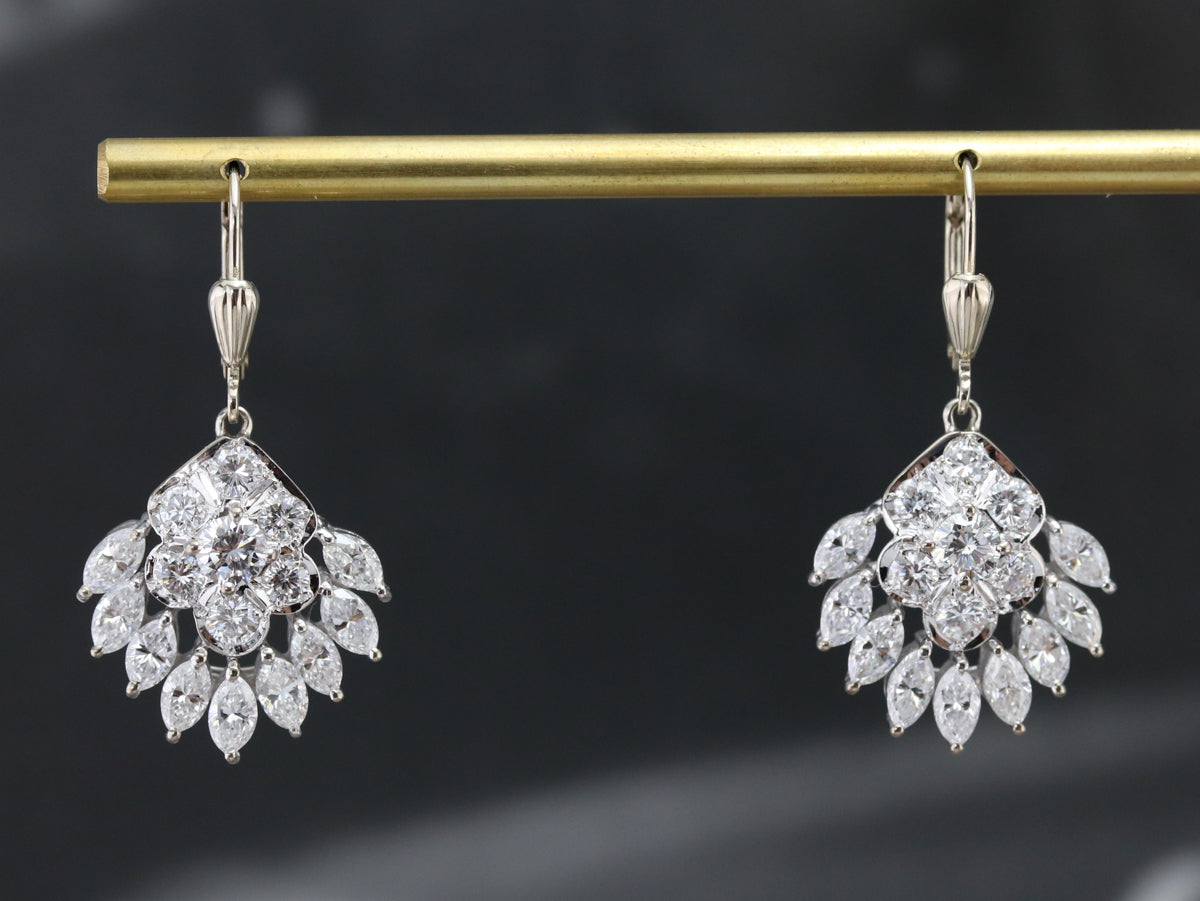 Pendientes Chandler de oro blanco y diamantes