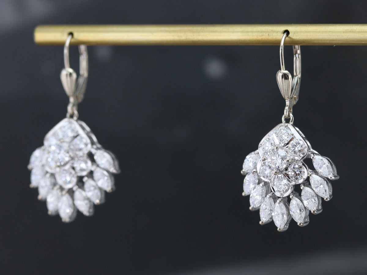 Pendientes Chandler de oro blanco y diamantes