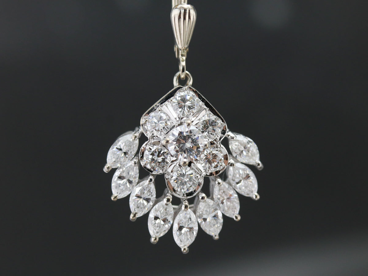 Pendientes Chandler de oro blanco y diamantes