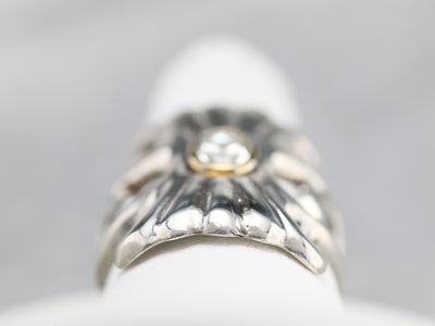 Modernist Diamond Solitaire Ring