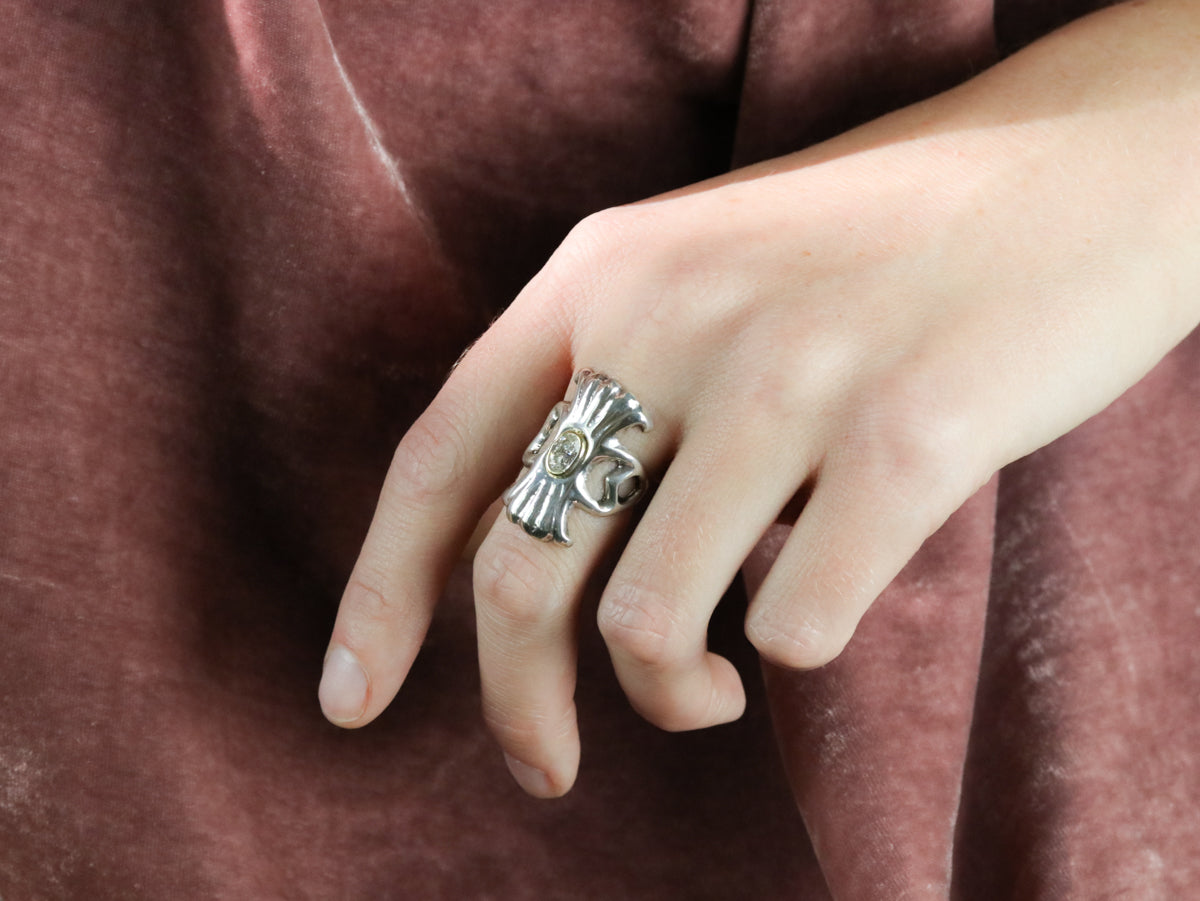 Modernist Diamond Solitaire Ring