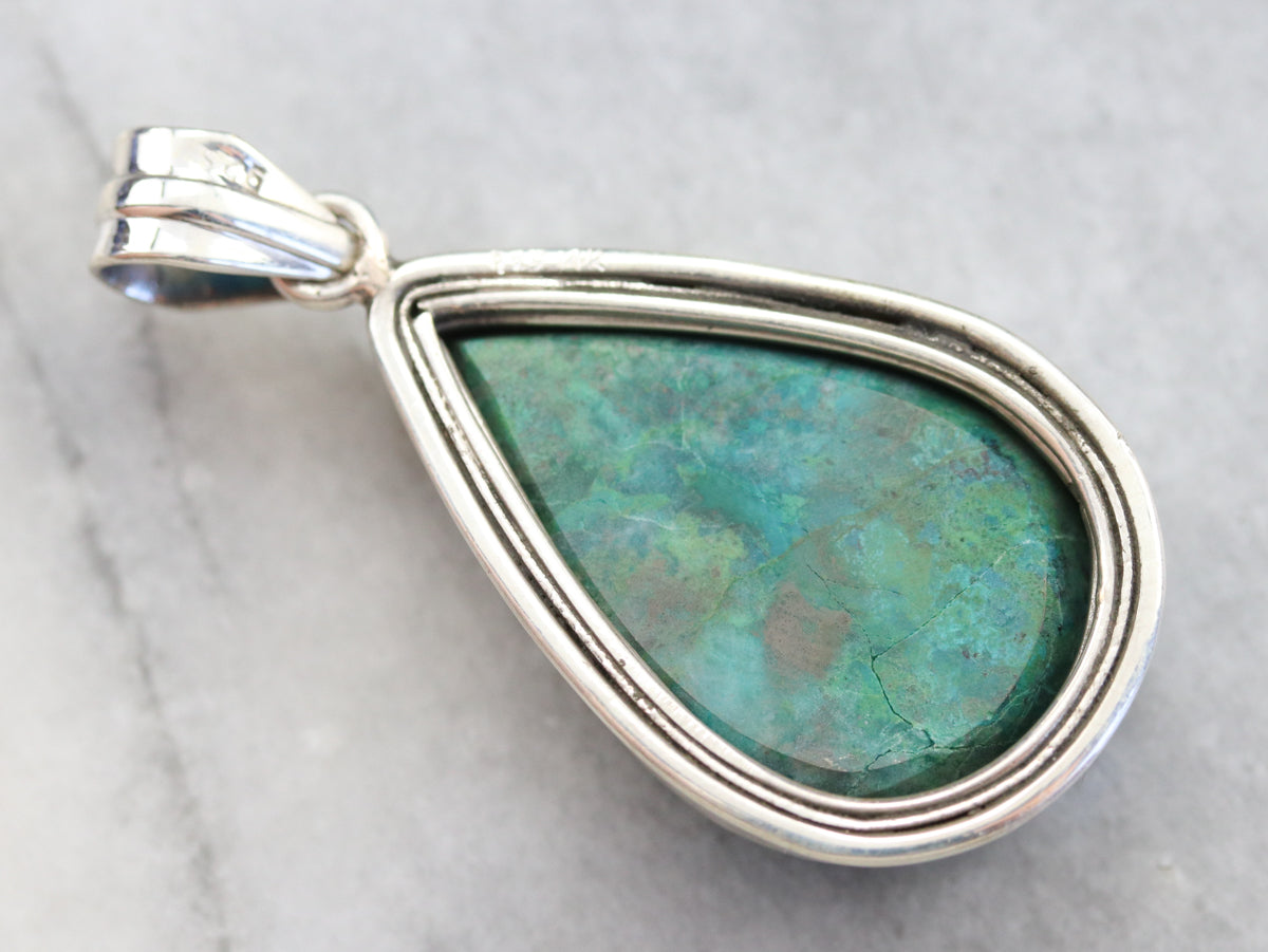 Diamond Chrysocolla Pendant