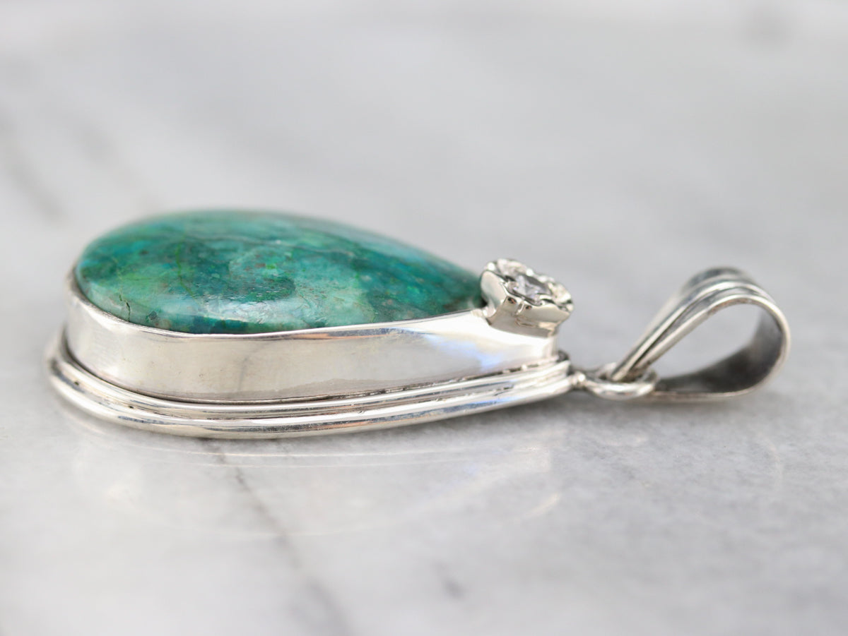 Diamond Chrysocolla Pendant