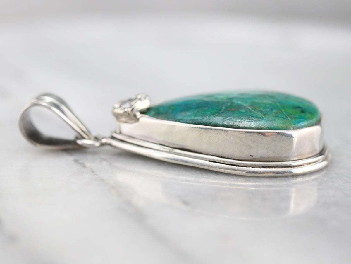 Diamond Chrysocolla Pendant