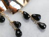 Yellow Gold and Black Onyx Beaded Earrings
