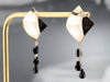 Yellow Gold and Black Onyx Beaded Earrings
