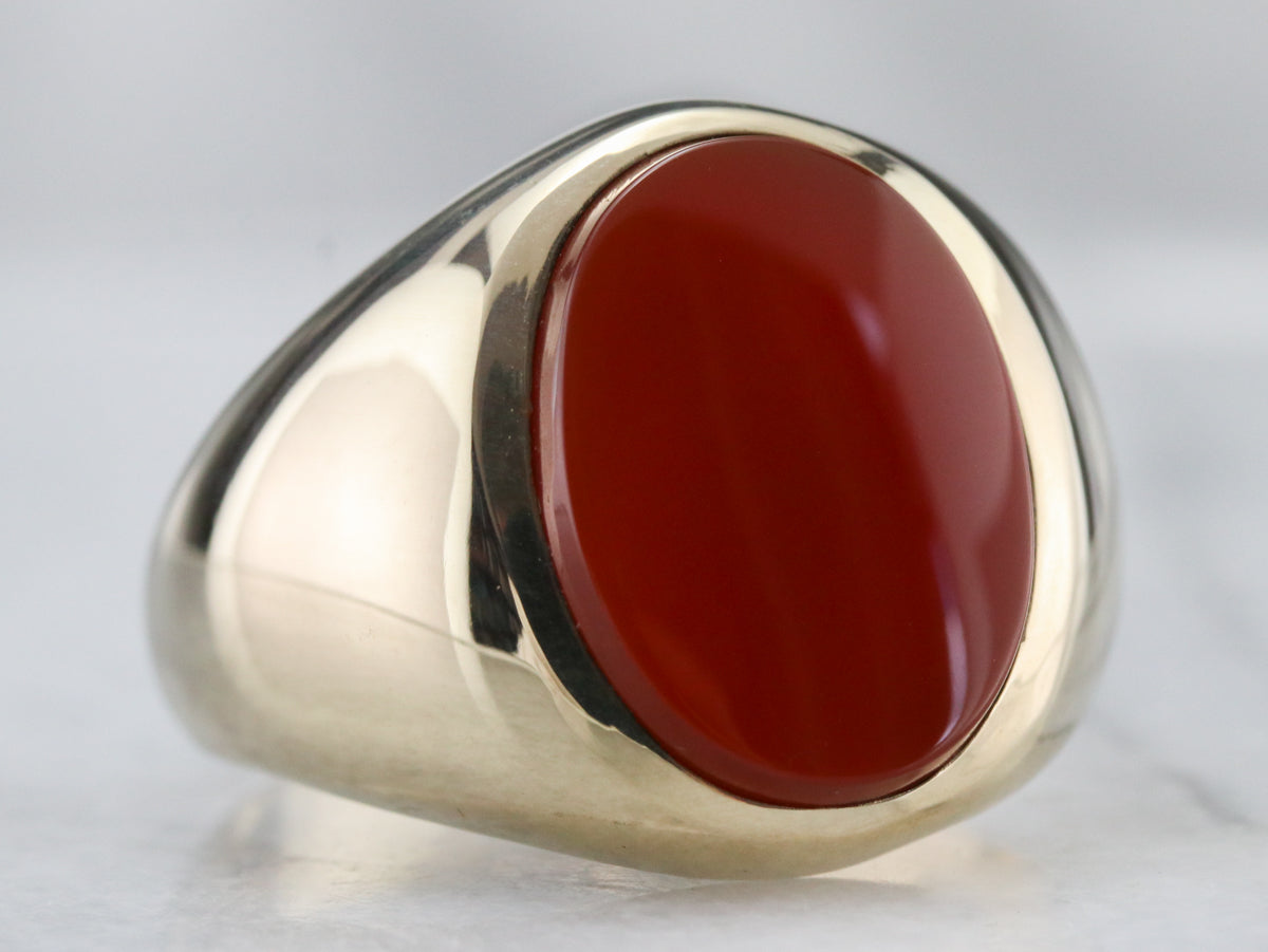 Men's Mid Century Carnelian Ring