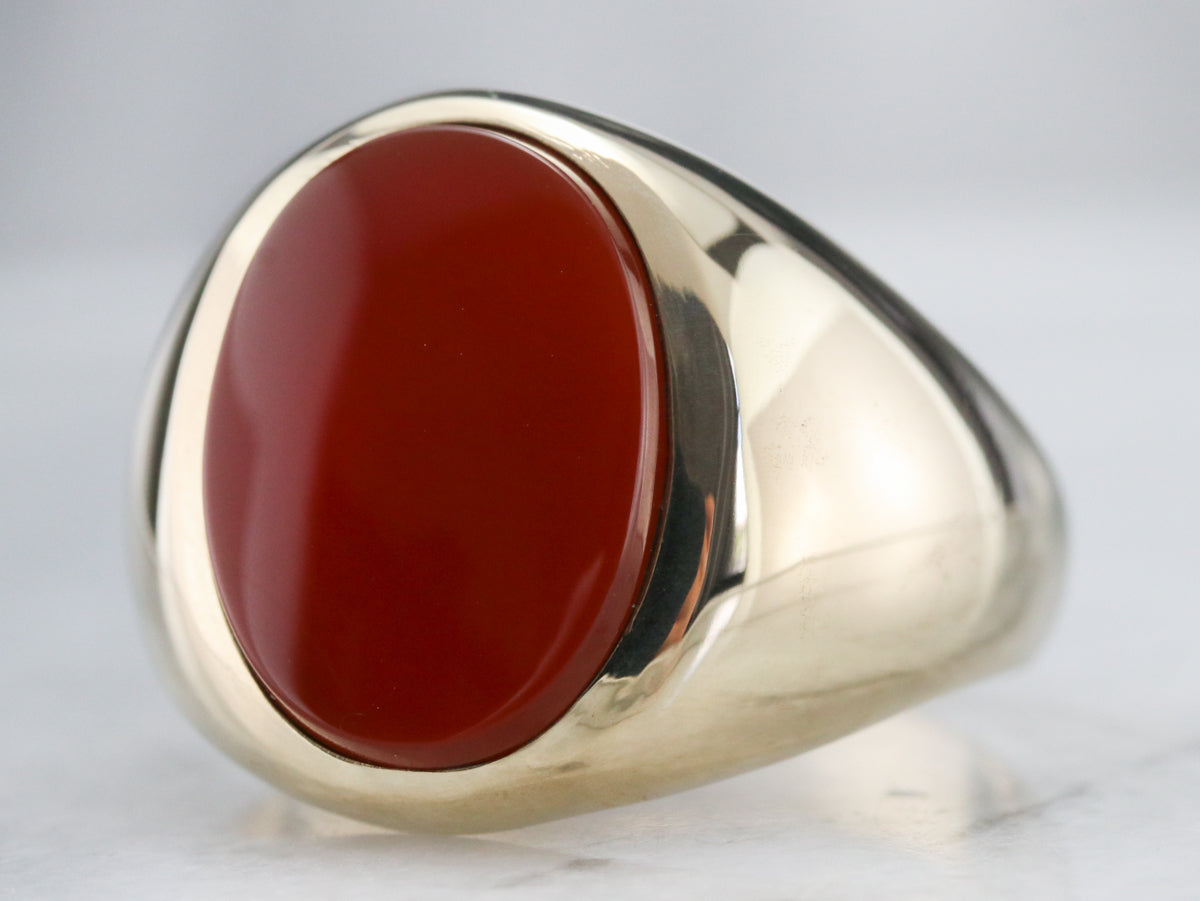 Men's Mid Century Carnelian Ring