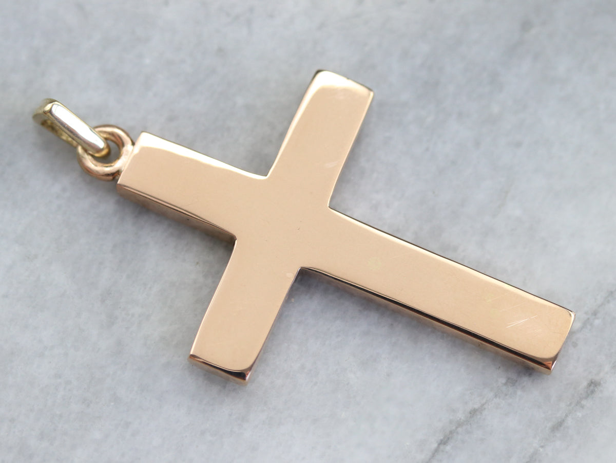 Large Plain Rose Gold Cross