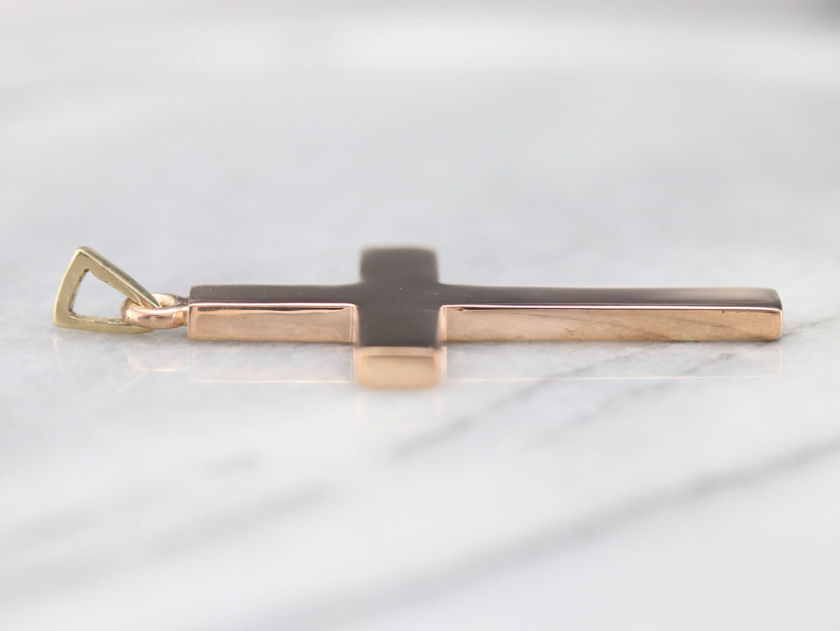 Large Plain Rose Gold Cross