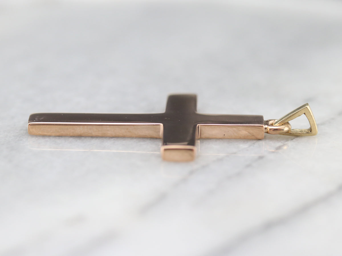 Large Plain Rose Gold Cross
