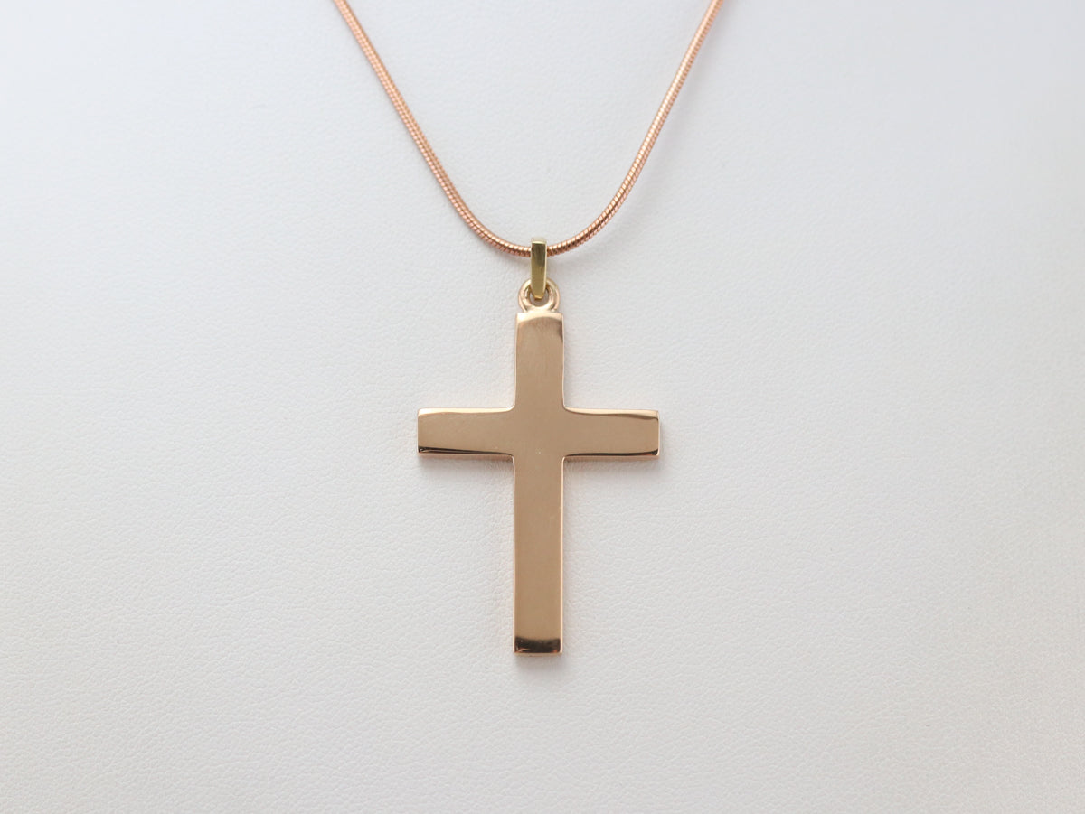 Large Plain Rose Gold Cross