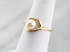 White Pearl Solitaire Ring