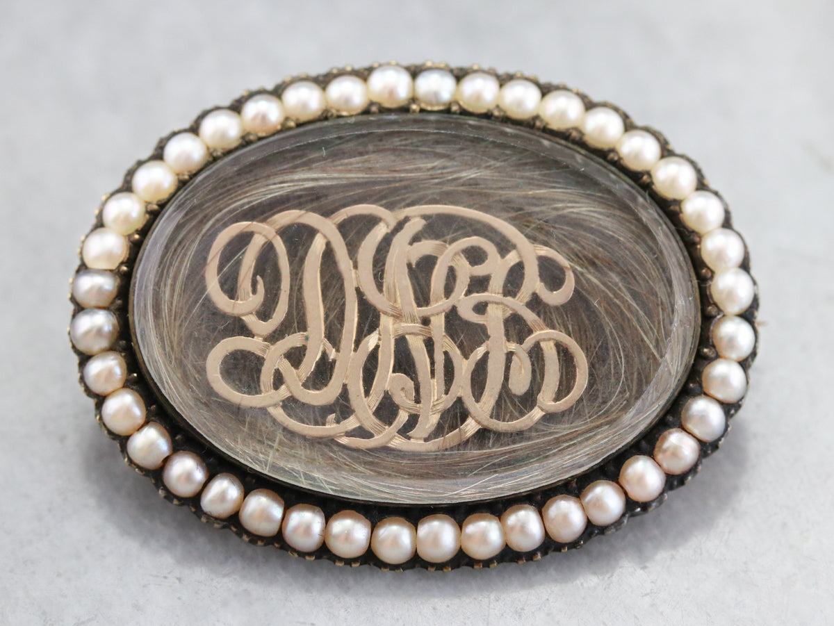 Victorian DNB Monogram Hair Pin
