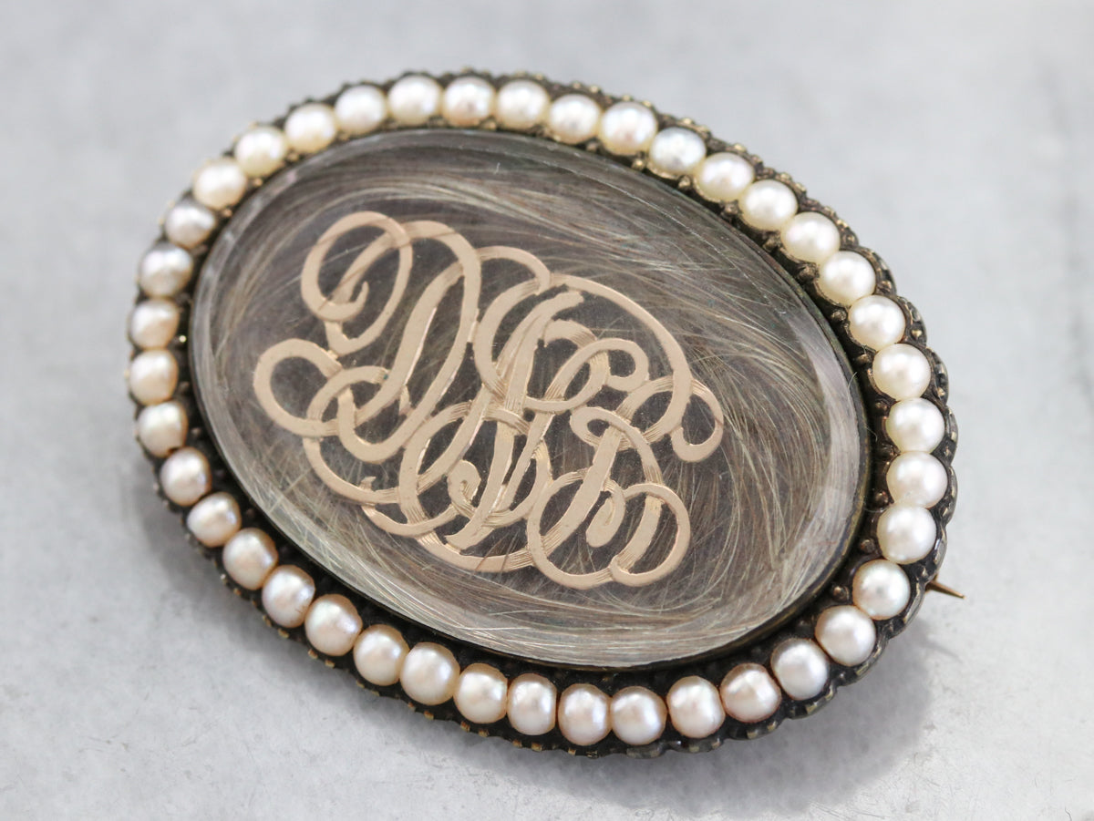 Victorian DNB Monogram Hair Pin