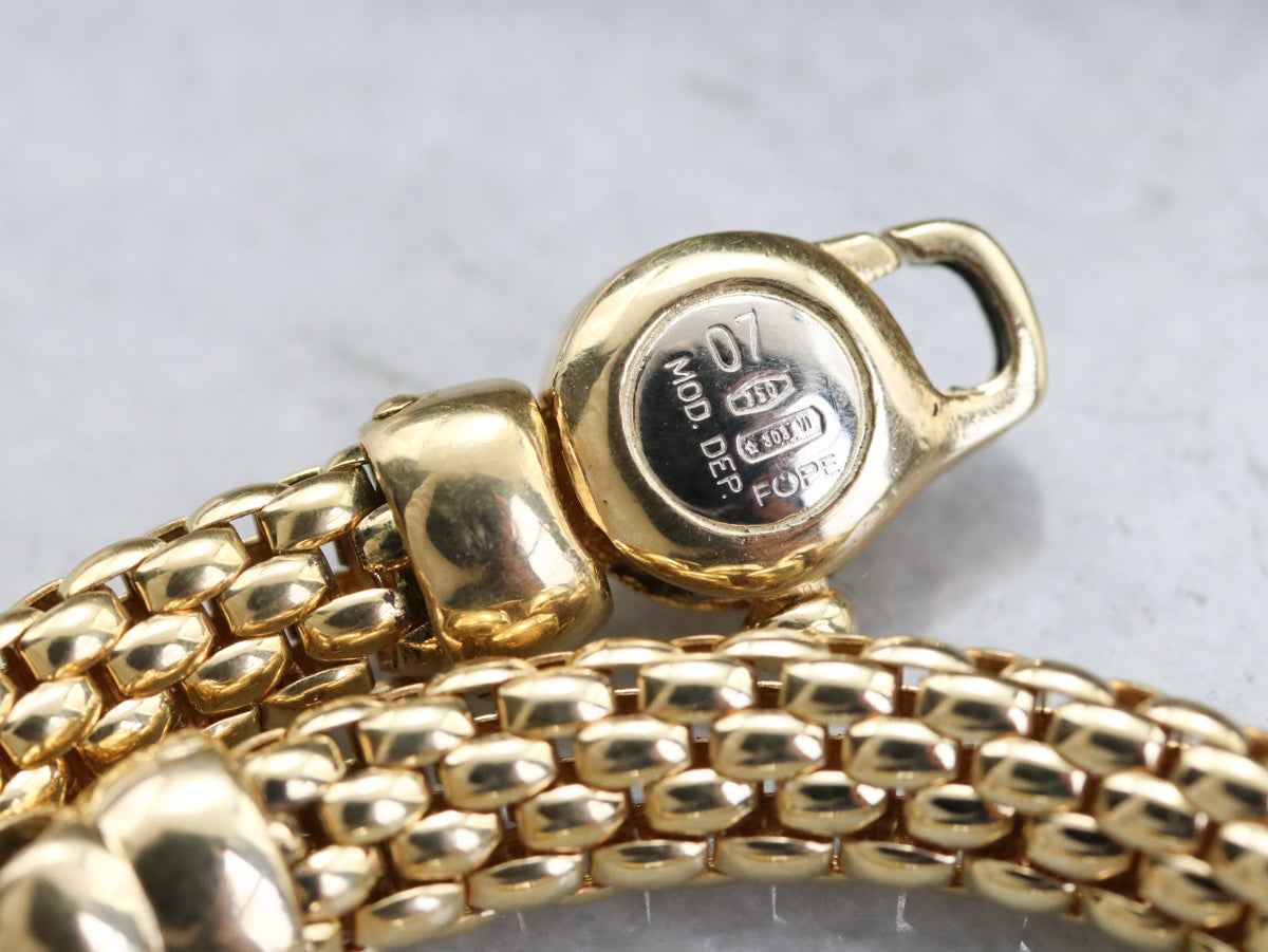 Mixed Metal Mesh Diamond Bracelet