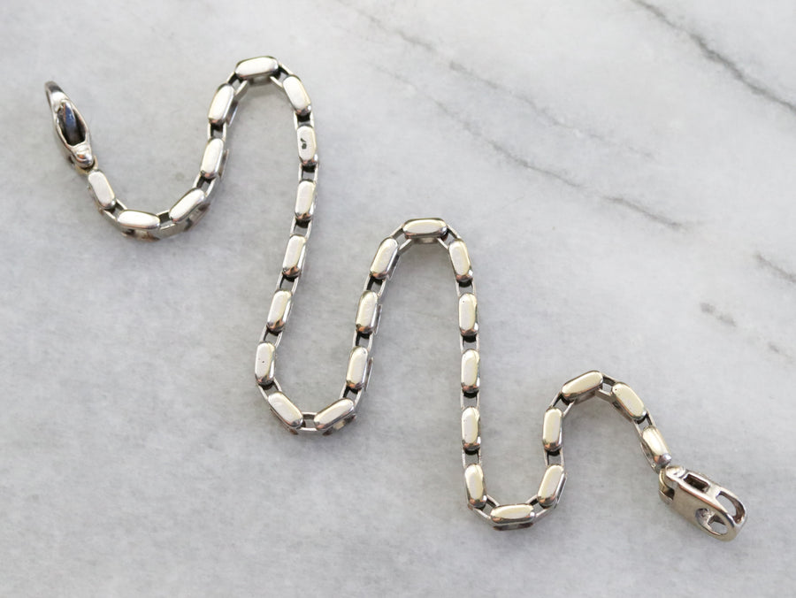 Italian White Gold Link Bracelet