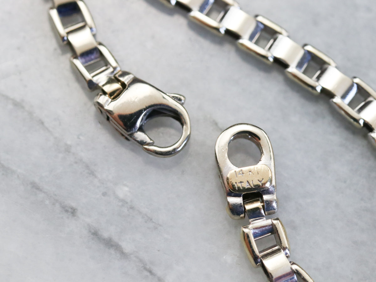 Italian White Gold Link Bracelet