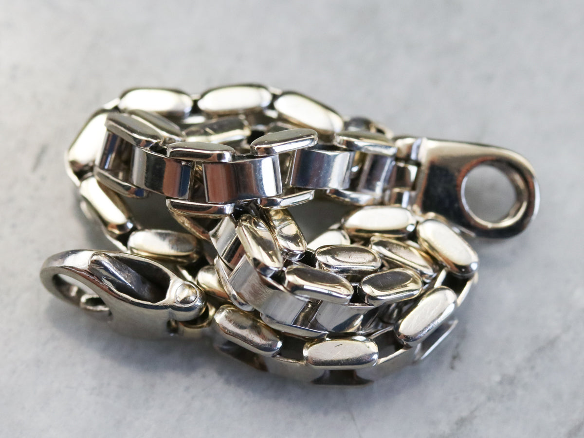Italian White Gold Link Bracelet