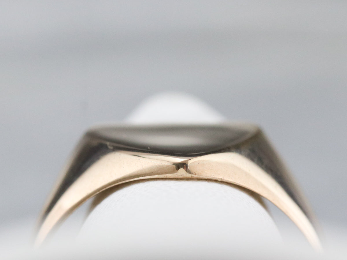 Vintage Yellow Gold Shield Shape Signet