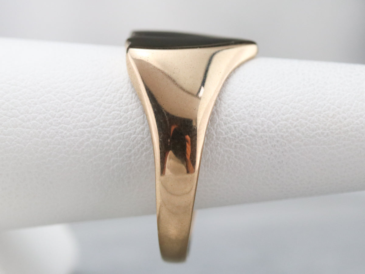 Vintage Yellow Gold Shield Shape Signet