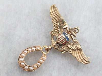 Lucky Naval Airman's Wings Brooch