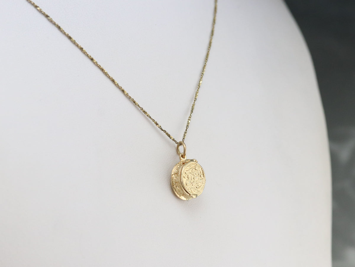 Vintage Gold Happy Birthday Cake Charm