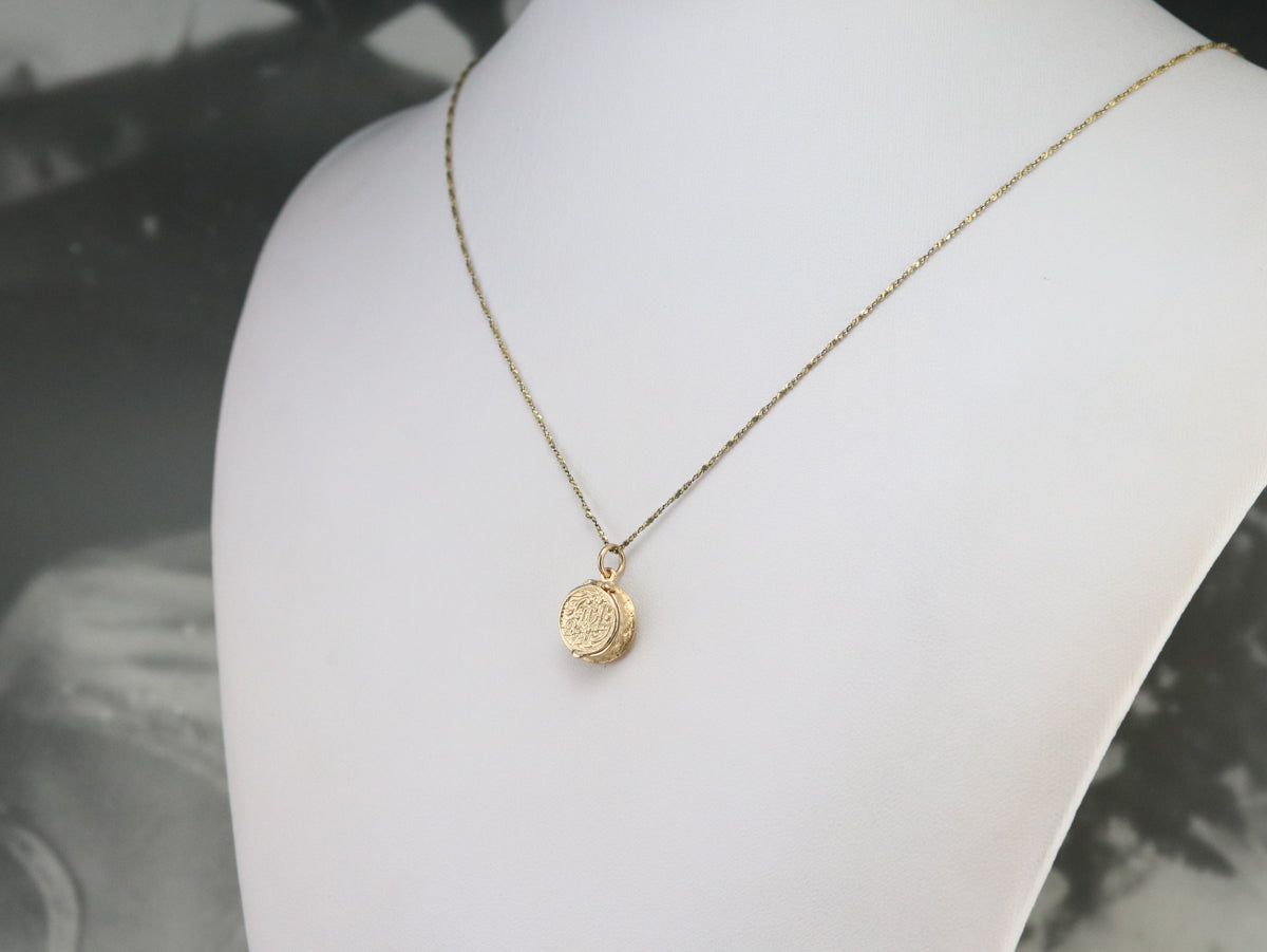 Vintage Gold Happy Birthday Cake Charm