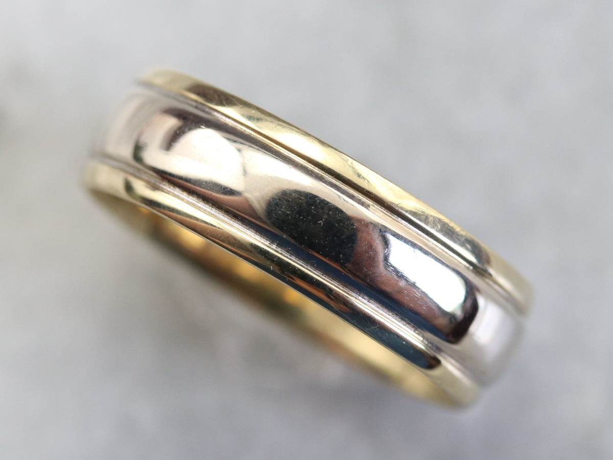 Two Toned Gold Wedding Band