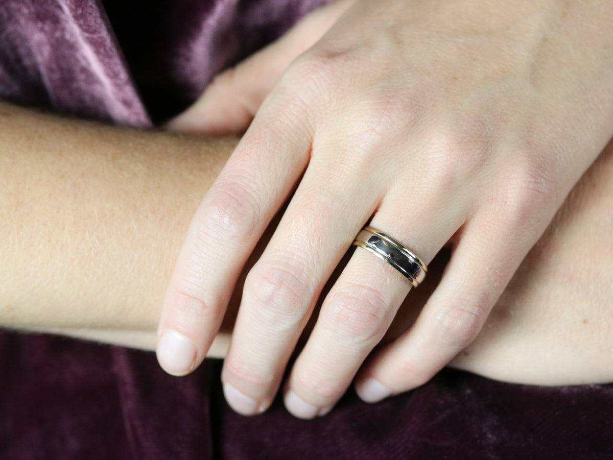 Two Toned Gold Wedding Band