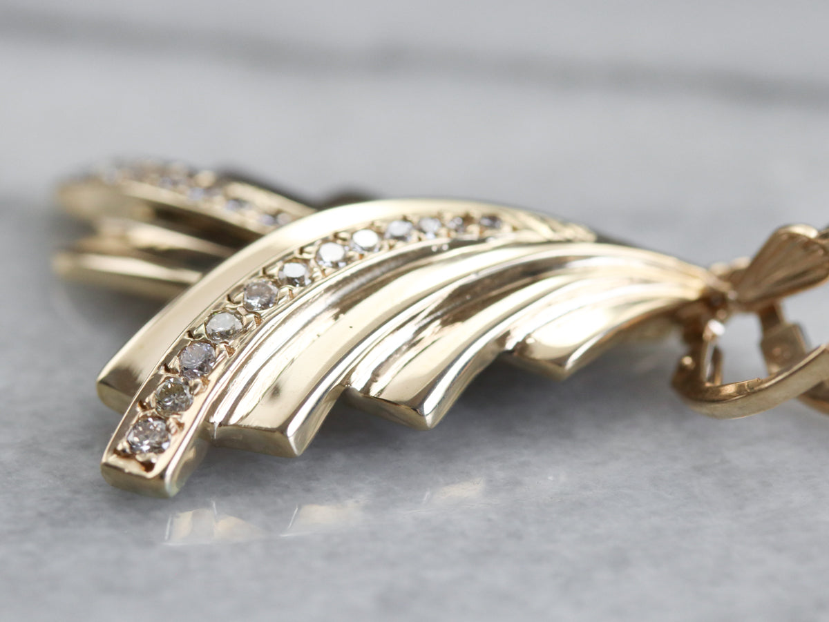 Modern Gold and Diamond Earrings