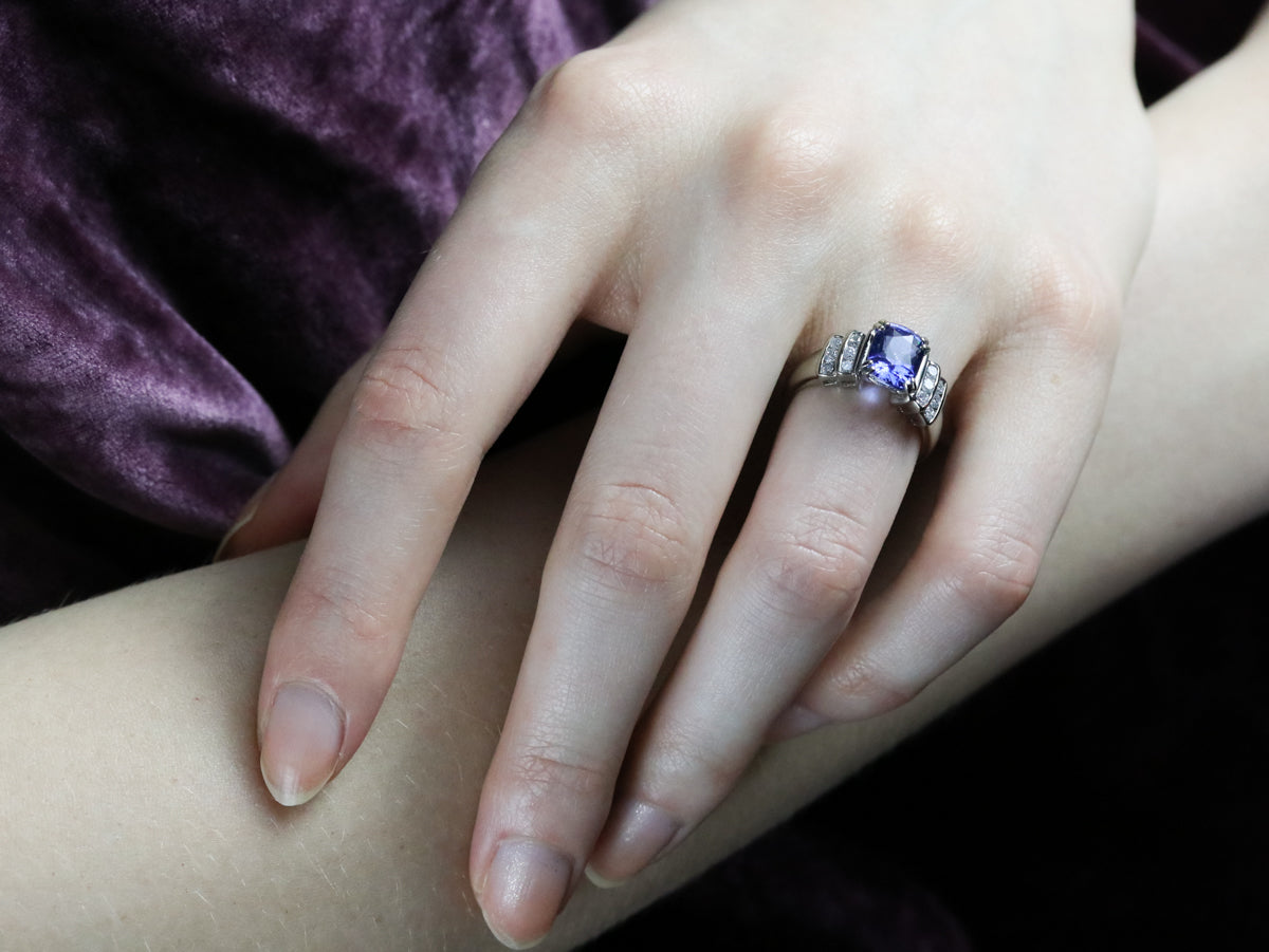 Ceylon Sapphire and Diamond Anniversary Ring
