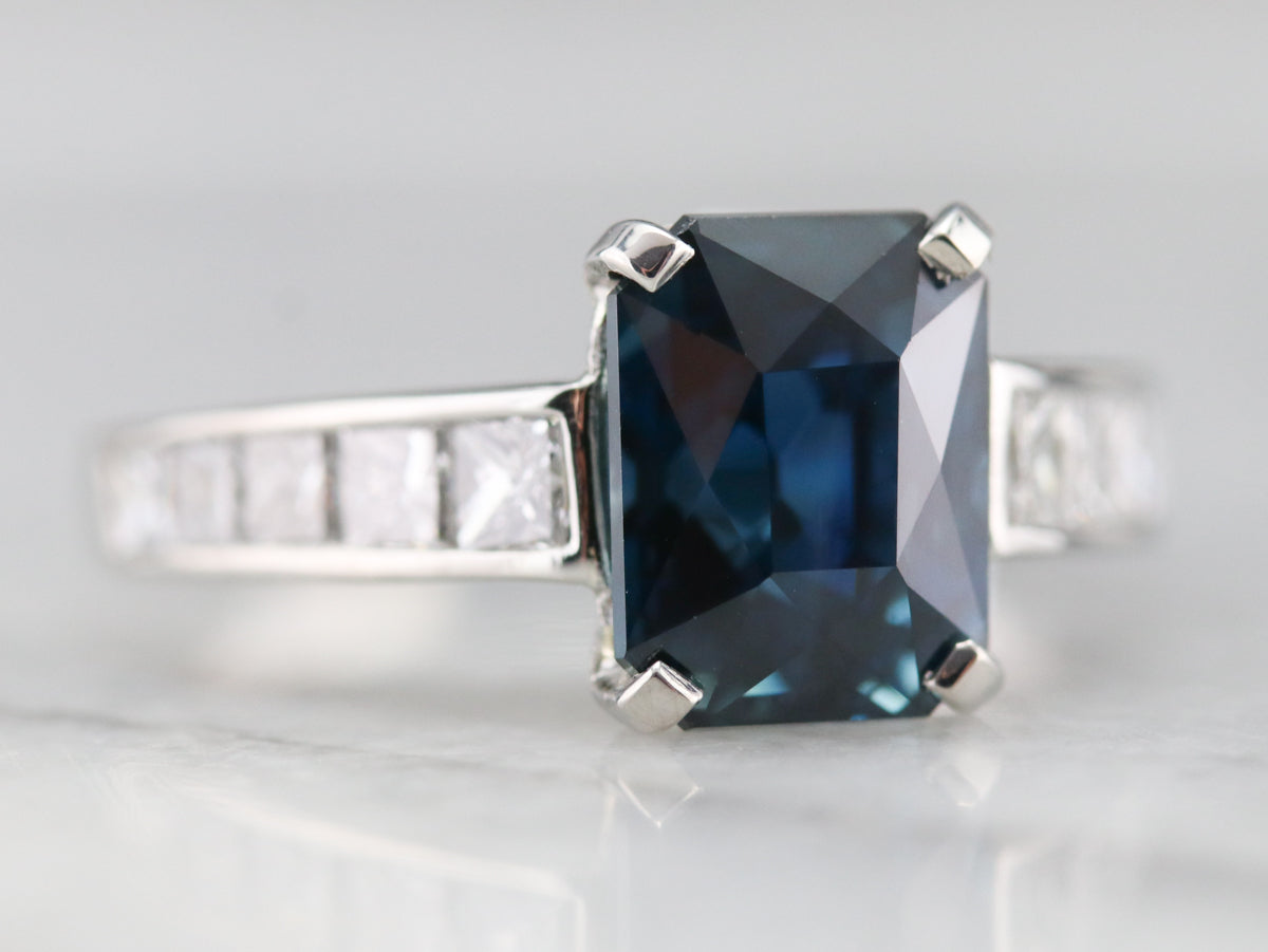 Sapphire and Diamond Engagement Ring