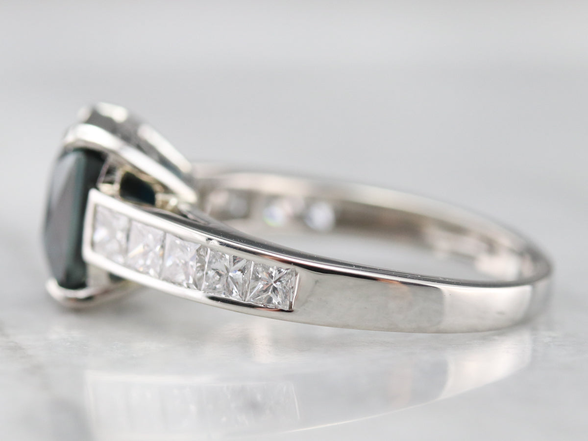 Sapphire and Diamond Engagement Ring