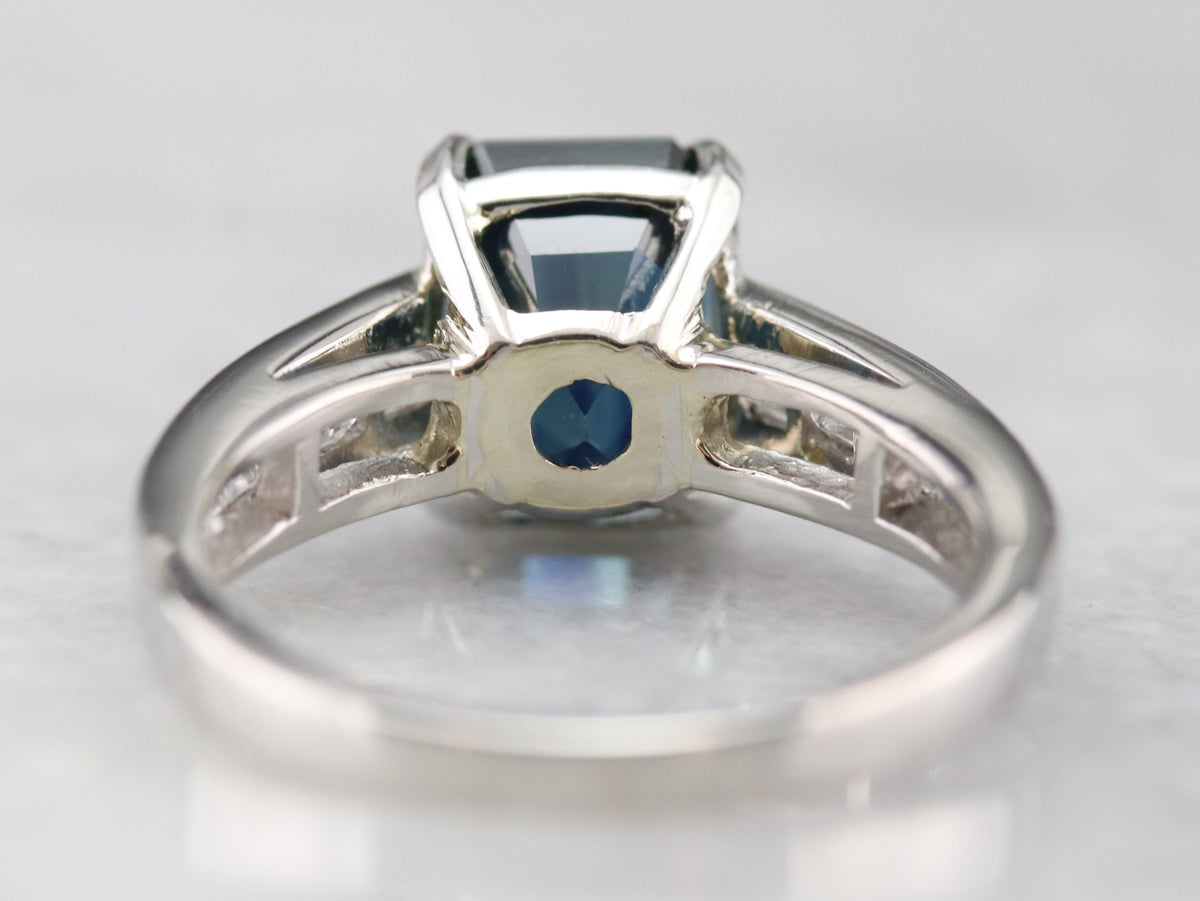 Sapphire and Diamond Engagement Ring