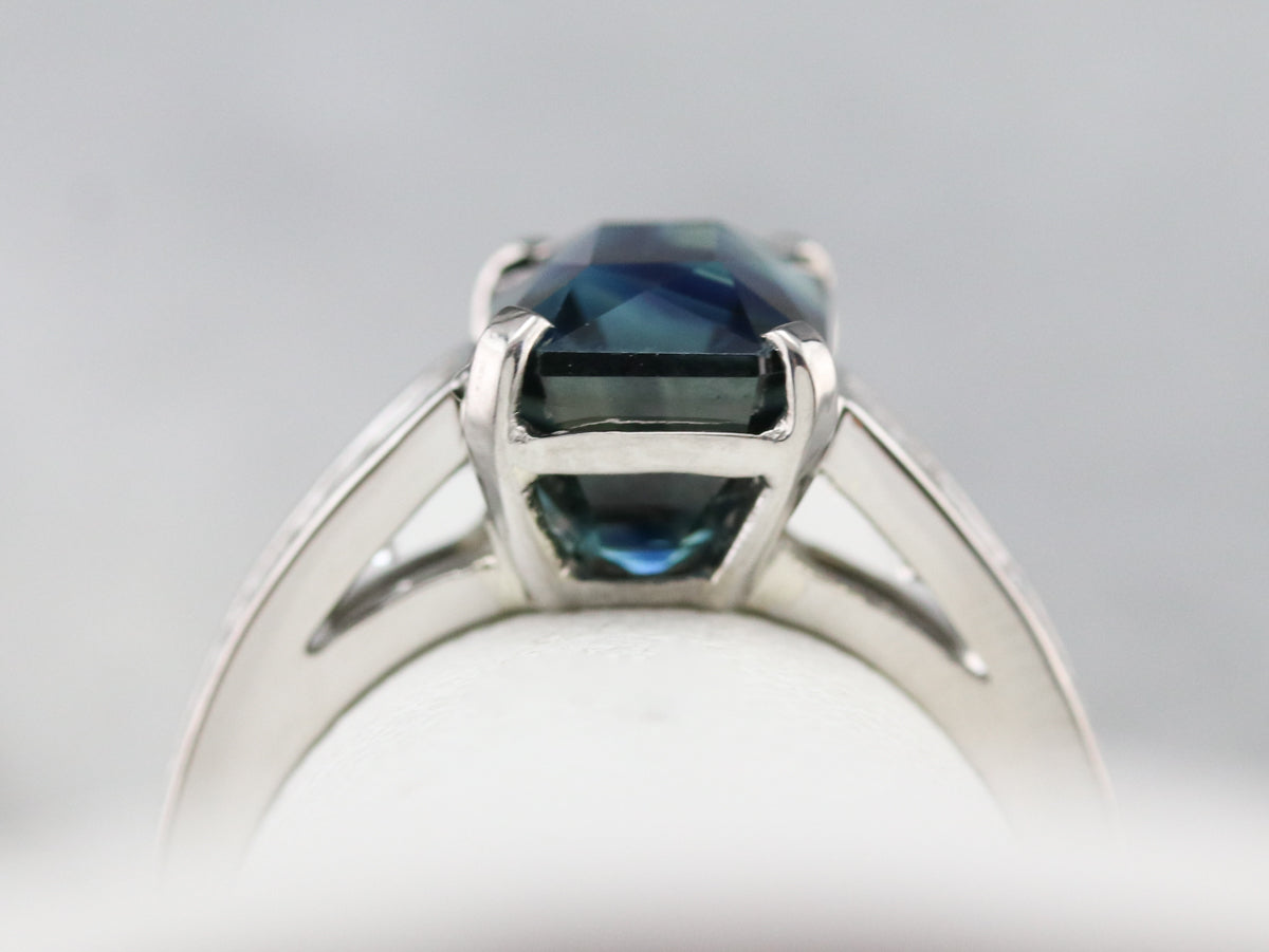 Sapphire and Diamond Engagement Ring